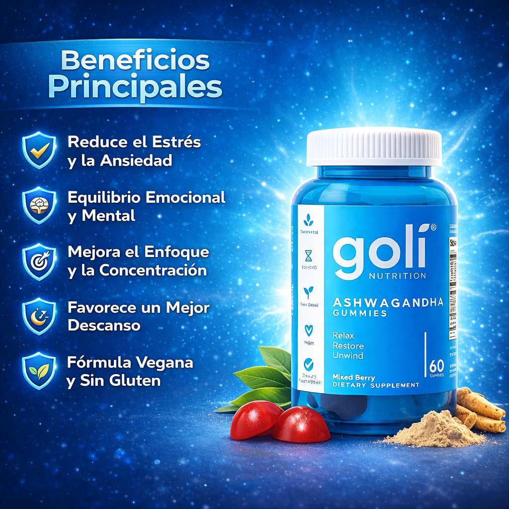 Gomitas Goli Nutrition con Ashwagandha:Reduce el Estrés y Mejora tu Bienestar Diario